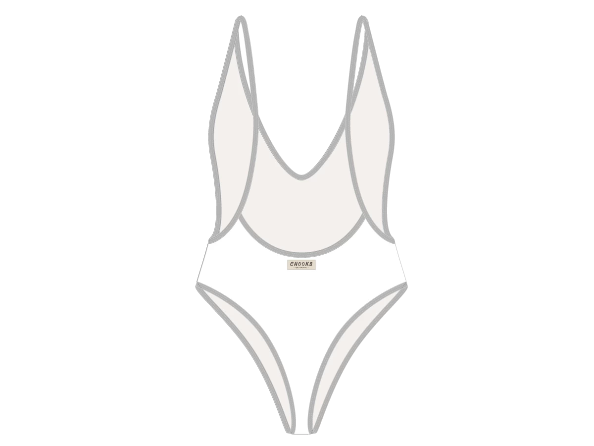 Arctic White Retro One-Piece 4 Arctic White Retro One-Piece - Image 2
