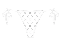 White Logo Print Beachy Bottom