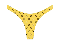 Yellow Logo Print Chic 80's Bottoms