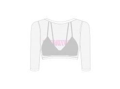 Mesh Crop Cover Up W/ Logo Print -Boutine La Crop Top Back