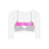 Mesh Crop Cover Up W/ Logo Print -Boutine La Crop Top Front