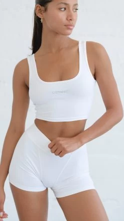 White Cropped Tank Top -Boutine La DSCF1733