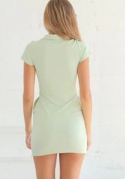 Green Ribbed Polo Dress -Boutine La DSCF4256