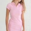 Pink Ribbed Polo Dress -Boutine La DSCF4359