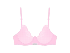 Dusty Pink Lace Bow Bra