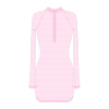 Pink Mesh Zipper Logo Cover-up Dress -Boutine La DustyPink Dress 01