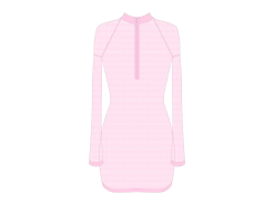 Pink Mesh Zipper Logo Cover-up Dress