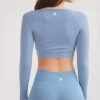 Blue Seamless Contour Biker Shorts -Boutine La IMG 7275