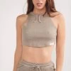 Marle Grey Ribbed Cropped Tank -Boutine La IMG 7320