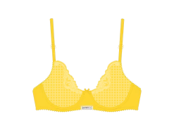 Lilly Yellow Lace Bow Bra