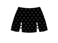 Black Rhinestone Logo Mini Skirt -Boutine La NEW Bottom black 01