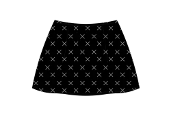 Black Rhinestone Logo Mini Skirt -Boutine La NEW Bottom black 02