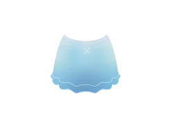 Sky Blue Ombre Mesh Scallop Skirt -Boutine La NEW MeshSkirt blue 02