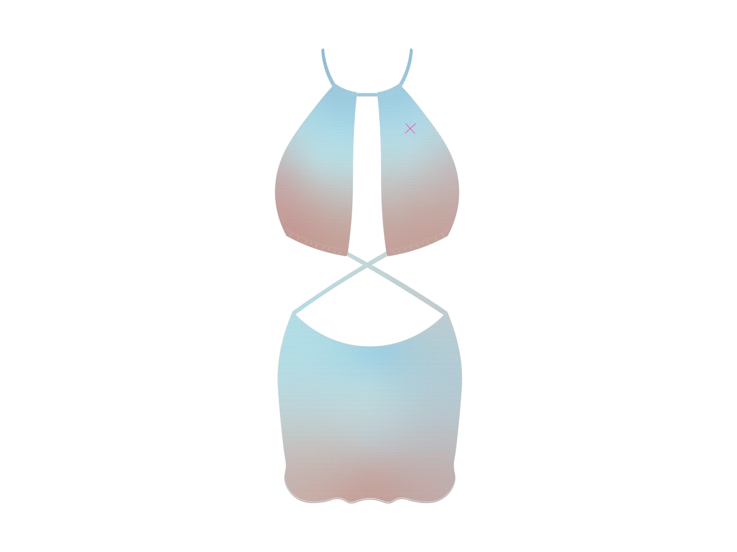 Sunset Ombre Mesh Bikini Top Dress 6 Sunset Ombre Mesh Bikini Top Dress - Image 4