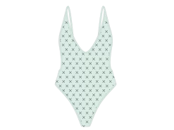 Green Logo Print Retro One-Piece