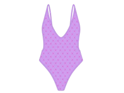 Lilac Logo Print Retro One-Piece