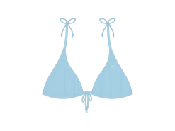 Powder Blue 3 Tie Ribbed Top