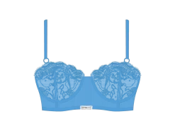 Sky Blue Lace Ribbed Top