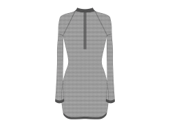 Grey Mesh Zipper Logo Cover-up Dress