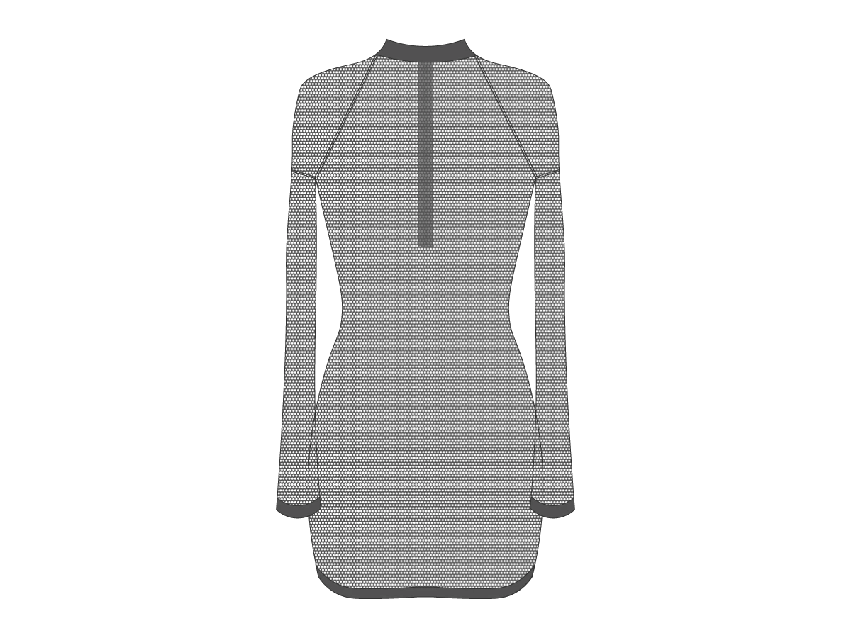 Grey Mesh Zipper Logo Cover-up Dress 3 Grey Mesh Zipper Logo Cover-up Dress