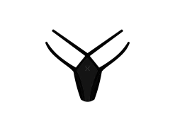 Black Strappy Mesh Thong