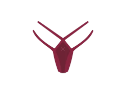 Plum Strappy Mesh Thong