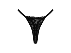 Black Trim Lace Thong