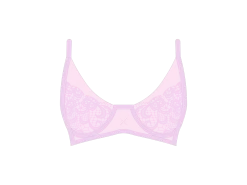 PInk Trim Lace Bra